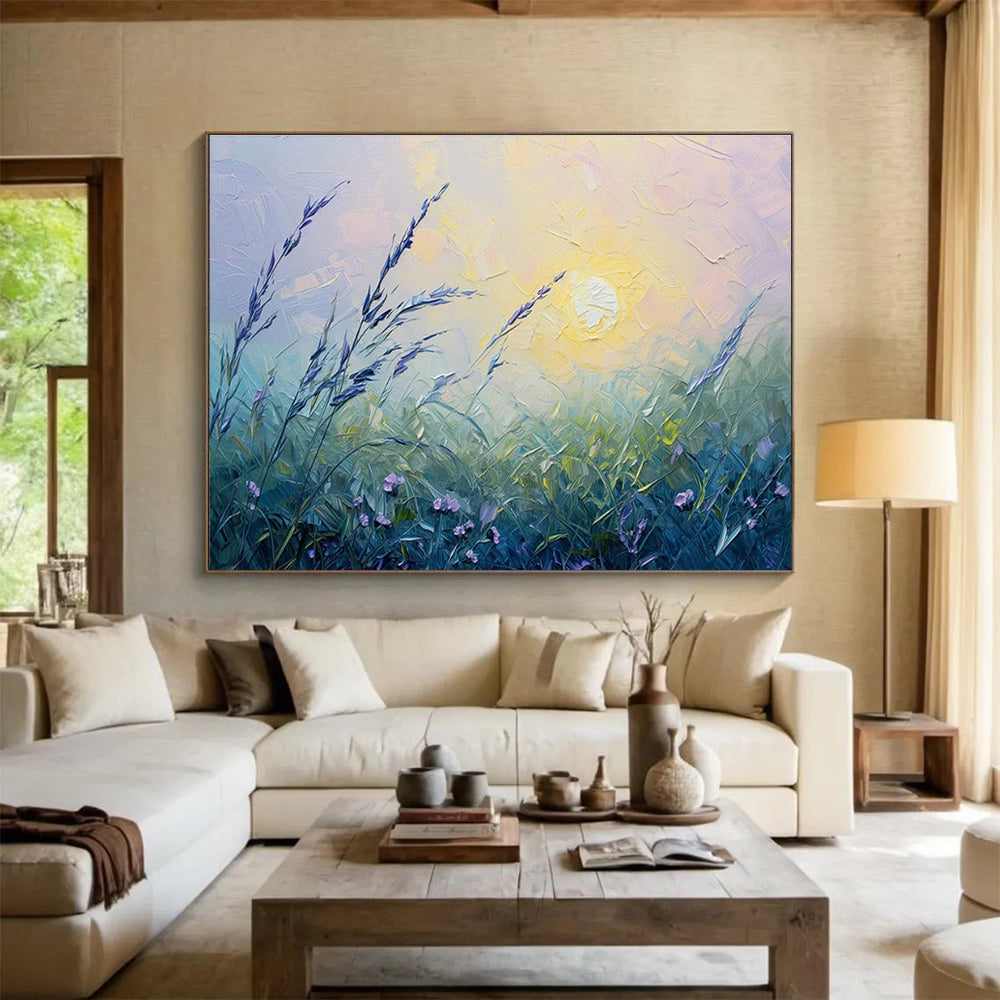 meadow evening painting canvas design 3